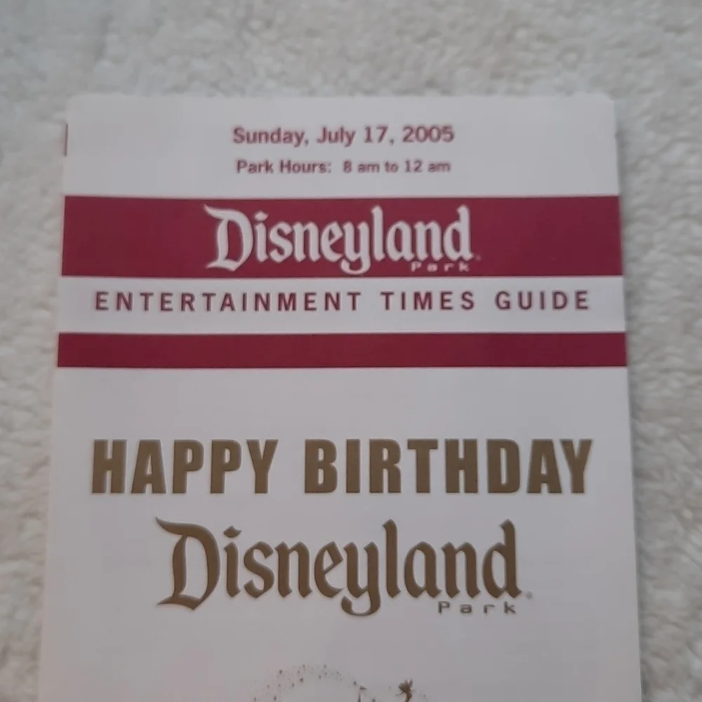 Disneyland July 17 2005 Entertainment Time guide 50th anniversary